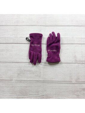 Columbia Youth Fleece Winter Gloves Purple Insulated Warm Design S 8
